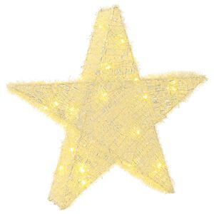 vidaXL Estrela de Natal 3D 50 LED Branco quente 55 x 53,5 x 10 cm