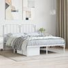 vidaXL Estrutura de cama com cabeceira 140x190 cm metal branco