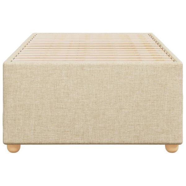 vidaXL Estrutura de cama sem colch&atilde;o 90x190 cm tecido creme