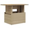 vidaXL Mesa de jardim 100x55x73 cm vime PE e madeira de ac&aacute;cia bege