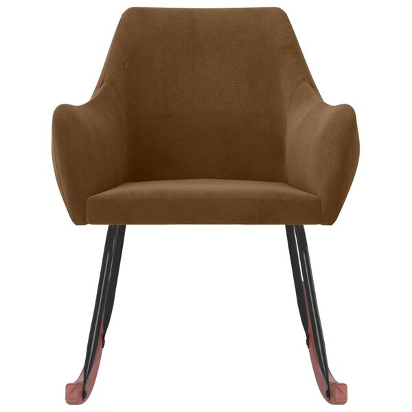 vidaXL Cadeira de baloi&ccedil;o veludo castanho