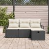 vidaXL Conjunto de Sof&aacute; de Jardim 4 pcs Preto Rattan Sint&eacute;tico
