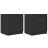 vidaXL Mesas de cabeceira 2 pcs madeira processada preto