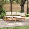vidaXL Conjunto de Sof&aacute; de Jardim 4 pcs Marrom e Creme