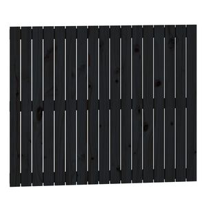 vidaXL Cabeceira de parede 108x3x90 cm madeira de pinho maci&ccedil;a preto