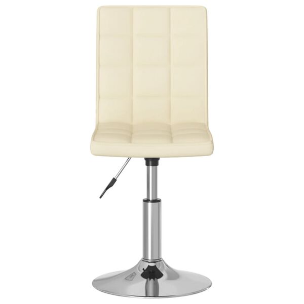 vidaXL Cadeira de jantar girat&oacute;ria tecido cor creme