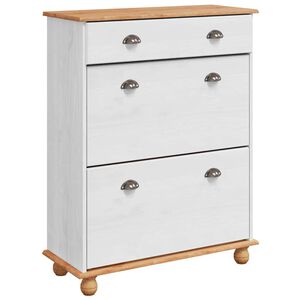 vidaXL Arm&aacute;rio de Sapatos com gaveta ASKIM Branco 85 x 35 x 108 cm