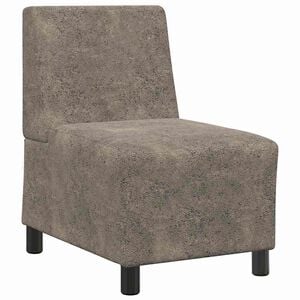 vidaXL Poltrona sem bra&ccedil;os em camur&ccedil;a artificial 55 cm cinza-escuro