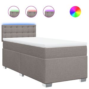 vidaXL Cama com molas/colch&atilde;o 80x200 cm tecido castanho-acinzentado
