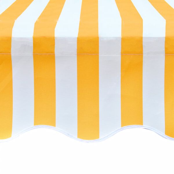 vidaXL Lona para toldo laranja e branco 4,5x3 m