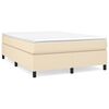 vidaXL Cama com molas/colch&atilde;o 140x190 cm tecido cor creme