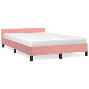 vidaXL Estrutura cama c/ cabeceira sem colchão 120x200 cm veludo rosa