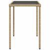 vidaXL Mesa de jardim com tampo de vidro 115x54x74 cm vime PE bege