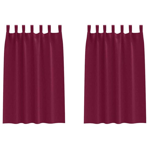 vidaXL Cortinas Blackout com Argolas 2 pcs Vinho Vermelho 175 x 140 cm