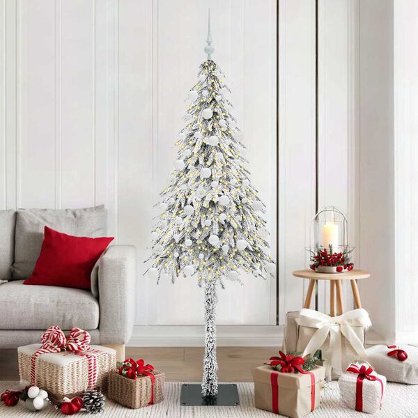 vidaXL &Aacute;rvore de Natal com 300 LEDs com suporte Branco 180 cm PE e A&ccedil;o