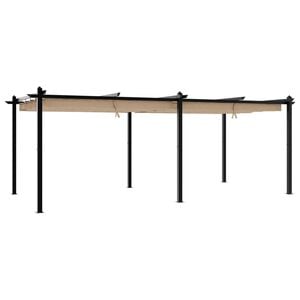 vidaXL Gazebo jardim c/ teto retr&aacute;til 3x6 m alum&iacute;nio cinza-acastanhado