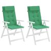 vidaXL Almofad&otilde;es p/ cadeira encosto alto 2 pcs tecido oxford verde