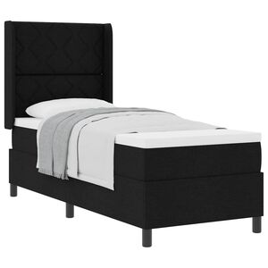vidaXL Cama Box com colch&atilde;o com cabeceira Preto 80 x 200 cm tecido