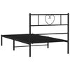 vidaXL Estrutura de cama metal s/ colch&atilde;o c/ cabeceira 75x190 cm preto