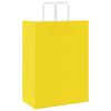 vidaXL Sacos de papel 250 unid com al&ccedil;as amarelo 32x17x44 cm