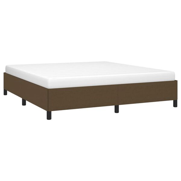 vidaXL Estrutura de cama sem colch&atilde;o 180x200 cm tecido castanho-escuro