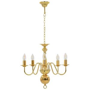 vidaXL Lustre de 5 l&acirc;mpadas E14 dourado