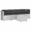 vidaXL Sof&aacute; de Jardim 4 Lugares com Almofadas Look Rattan PP Branco