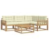 vidaXL Conjunto de Sof&aacute;s para Exterior 5 unid. Branco e Creme