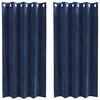 vidaXL Cortinas opacas 2 pcs Azul Escuro 140 x 175 cm Veludo