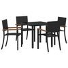 vidaXL Conjunto de Jantar para Jardim 5 unid. Preto A&ccedil;o revestido a p&oacute;