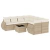 vidaXL 9 pcs conjunto de sof&aacute;s p/ jardim com almofad&otilde;es vime PE bege