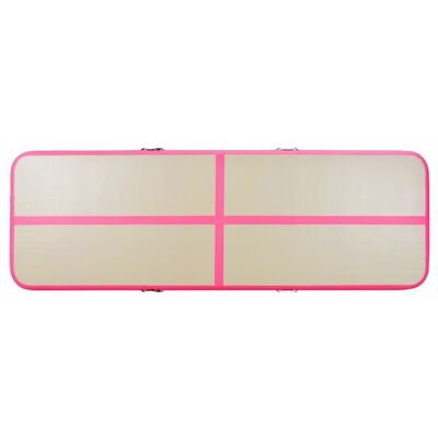 vidaXL Colchão de ginástica insuflável c/ bomba 700x100x10 cm PVC rosa