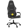 vidaXL Cadeira gaming massagens couro artificial preto e cinzento