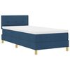 vidaXL Cama Box Spring LED com colch&atilde;o Azul 90 x 190 cm tecido