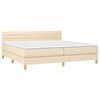 vidaXL Cama box spring c/ colch&atilde;o e LED 200x200 cm tecido cor creme