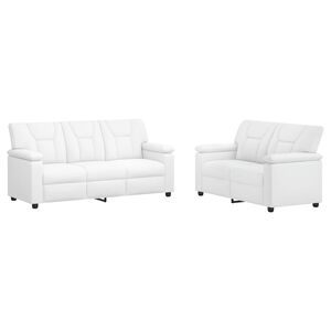 vidaXL Conjunto de Sof&aacute;s 2 pcs Branco Couro Sint&eacute;tico