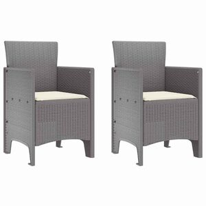 vidaXL Cadeira de Jardim 2 pcs Cinzento-claro 53 x 49 x 85 cm