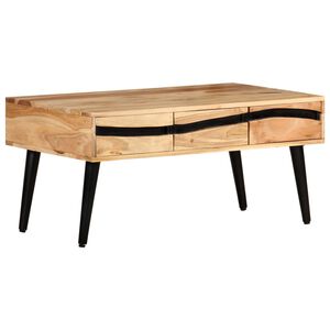 vidaXL Mesa de centro 88x50x42 cm madeira de ac&aacute;cia maci&ccedil;a