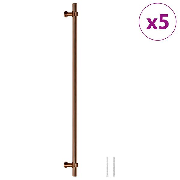 vidaXL Puxadores para m&oacute;veis 5 pcs 320 mm a&ccedil;o inoxid&aacute;vel bronze