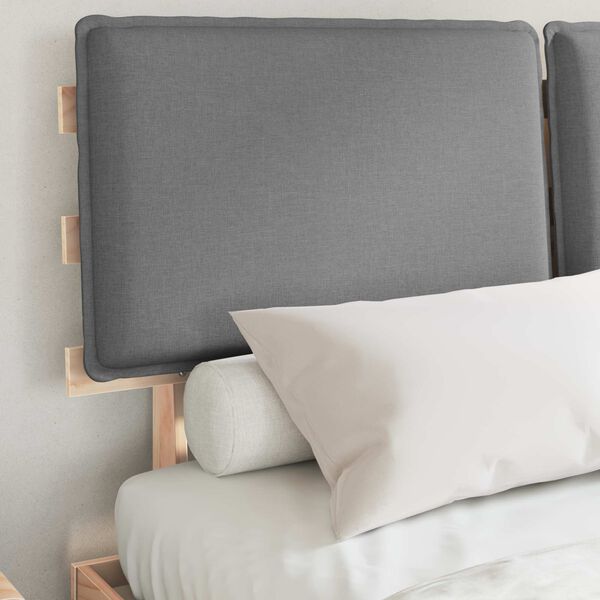 vidaXL Estrutura de Cama com Cabeceira Estofada Cinzento-claro