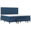 vidaXL Cama Box com colch&atilde;o com cabeceira Azul 200 x 200 cm tecido