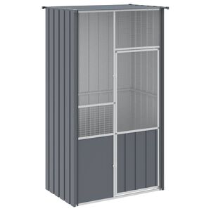 vidaXL Gaiola p/ pássaros 115x78x200 cm aço galvanizado antracite