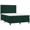 vidaXL Cama com molas/colch&atilde;o 140x190 cm veludo verde-escuro