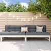 vidaXL Sof&aacute;s de centro para jardim 2 pcs 120x80 cm pinho maci&ccedil;o branco