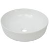 vidaXL Lavat&oacute;rio redondo em cer&acirc;mica branco 41,5x13,5 cm