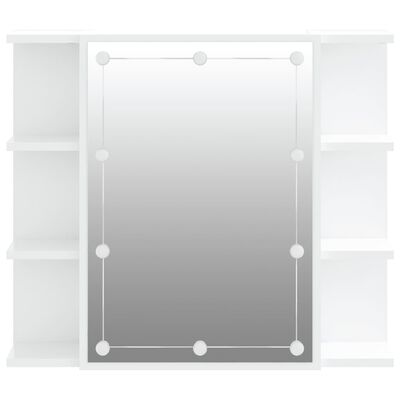 vidaXL Armário espelhado com luzes LED 70x16,5x60 cm branco