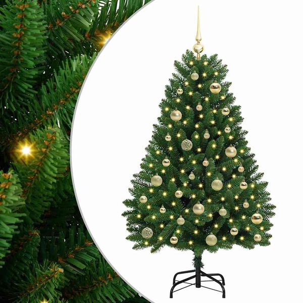 vidaXL &Aacute;rvore de Natal Artificial Verde 120 cm PVC e Metal