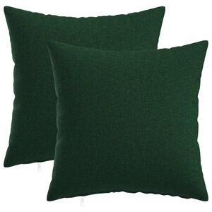 vidaXL Capa almofada 2 unid. HEERLEN Verde-Escuro 30 x 30 cm Tecido