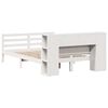 vidaXL Cama com estante sem colchão 135x190 cm pinho maciço branco