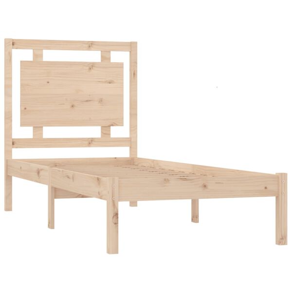 vidaXL Estrutura cama pequena solteiro 75x190 cm madeira maciça